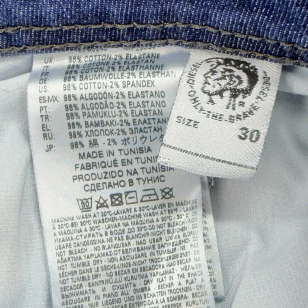 Diesel Safado-R Jeans Mens 30x32 Blue Slim Straight Stretch Medium Wash FLAW